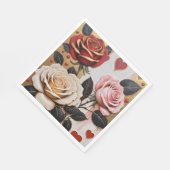 Opulente Herzen und Rose Serviette (Ecke)