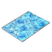 Opulente Rose im türkisfarbenen Notebook Notizblock (Linke Seite)