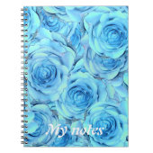 Opulente Rose im türkisfarbenen Notebook Notizblock (Vorderseite)