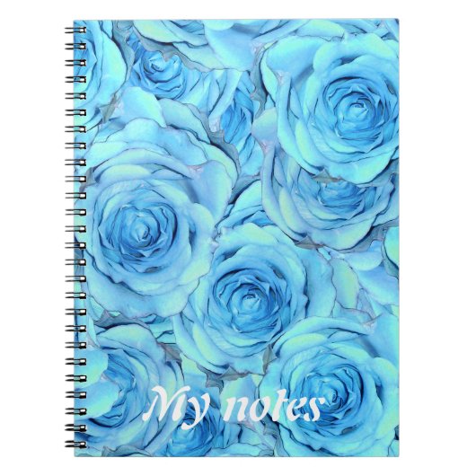 Opulente Rose im türkisfarbenen Notebook Notizblock (Vorderseite)