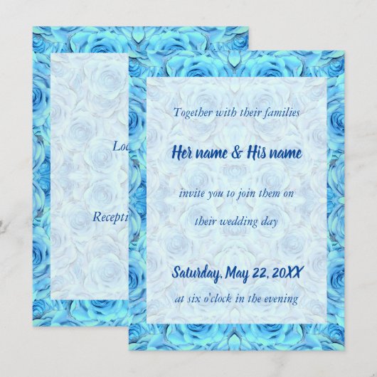 Opulente Rose in türkisfarbenem Design (Vorne/Hinten)