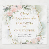 Opulente Rötung Rose Eukalyptus und Goldhochzeit Bierflaschenetikett (Einzelnes Label)