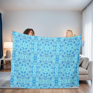 Opulente türkisfarbene Rose Fleecedecke