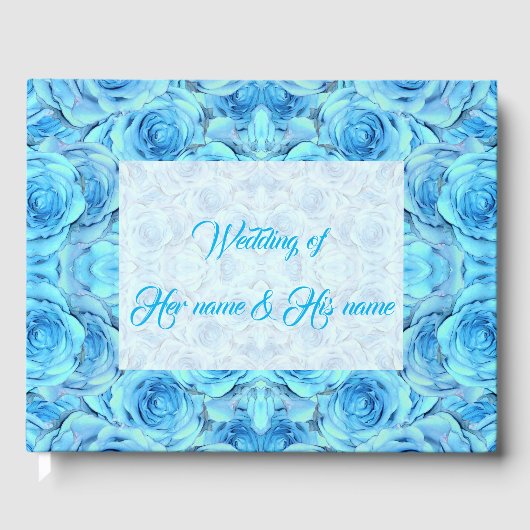 Opulente türkisfarbene Rose Gästebuch (Vorderseite)