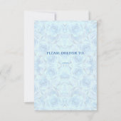 Opulente türkisfarbene Rose Save the Date (Rückseite)