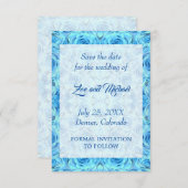 Opulente türkisfarbene Rose Save the Date (Vorne/Hinten)