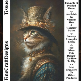 Opulente Viktorianische Steampunkkatze CS3 Decoupa Seidenpapier