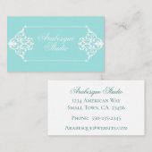 Opulenter Barockrahmen Blau und Weiß Visitenkarte (Vorne/Hinten)