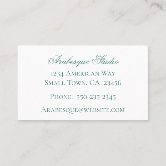 Opulenter Barockrahmen Blau und Weiß Visitenkarte (Rückseite)