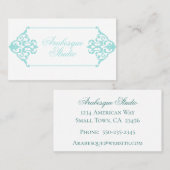 Opulenter Barockrahmen Blau und Weiß Visitenkarte (Vorne/Hinten)