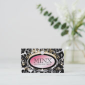 Opulenter Rosa-Leopard-erstklassiges Perlen-Papier Visitenkarte (Stehend Vorderseite)