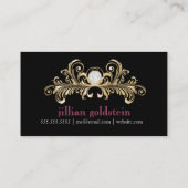 Opulenter Rosa-Leopard-erstklassiges Perlen-Papier Visitenkarte (Rückseite)