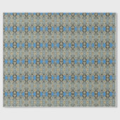 Opulenter Tan und blaues Wrapping Paper Geschenkpapier (Flach)
