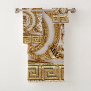 Opulentes goldfarbenes Tuchhandtuch-Set Badhandtuch Set