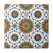 Opulentes Stern-Blumen-Muster Maharadscha-Indien Fliese (Vorderseite)