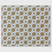 Opulentes Stern-Blumen-Muster Maharadscha-Indien Geschenkpapier (Flach)