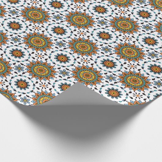 Opulentes Stern-Blumen-Muster Maharadscha-Indien Geschenkpapier (Ecke)