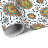 Opulentes Stern-Blumen-Muster Maharadscha-Indien Geschenkpapier (Rolleneckpunkt)