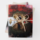 Opulentes Venezianisches Karneval-Maskenummantelpa Geschenkpapier Set (Beispiel)