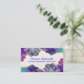 Opulous Watercolor Fire Opal Gemstone Design Visitenkarte (Stehend Vorderseite)