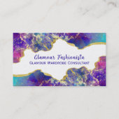 Opulous Watercolor Fire Opal Gemstone Design Visitenkarte (Vorderseite)