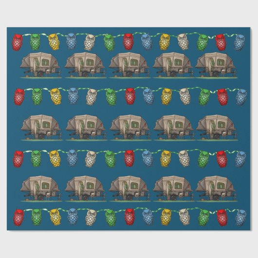 Opus 4 Pop Up Camper RV Happy Camping Geschenkpapier (Flach)