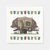 Opus 4 Pop Up Camper RV Happy Camping Serviette (Vorderseite)