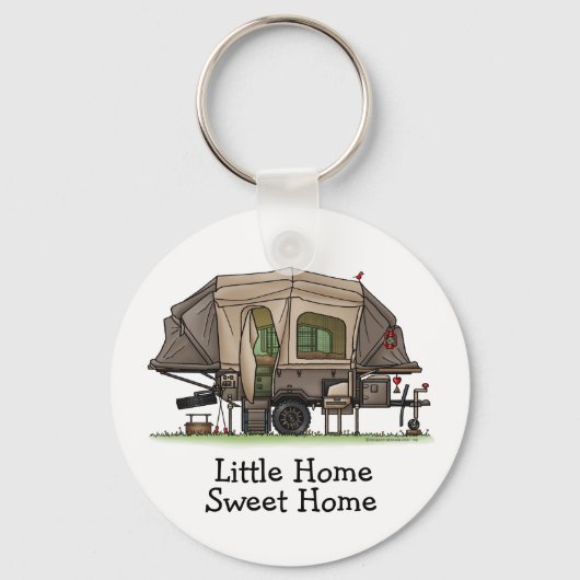 Opus 4 Pop Up Camper | Trailer | Camper Van Schlüsselanhänger (Vorderseite)