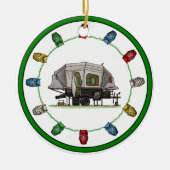 Opus 4 Pop Up RV Camper Happy Camper Keramik Ceram Ornament (Vorne)