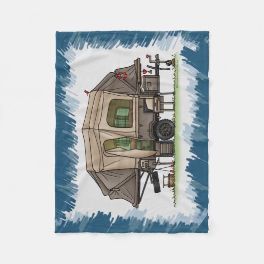 Opus 4 Pop Up RV Happy Camping Fleecedecke (Vorderseite)