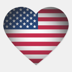 OPUS American Flag Herz Herz-Aufkleber