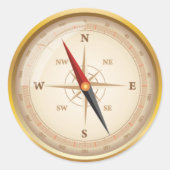 OPUS Compass-Rose Runder Aufkleber (Vorderseite)