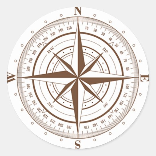 OPUS Compass-Rose Runder Aufkleber (Vorderseite)