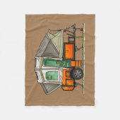 Opus Pop Up Camper RV Happy Camper Fleecedecke (Vorderseite)