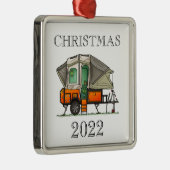 Opus Pop Up Camper RV Happy Camping Metal Ornament (Rechts)