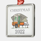 Opus Pop Up Camper RV Happy Camping Metal Ornament (Links)