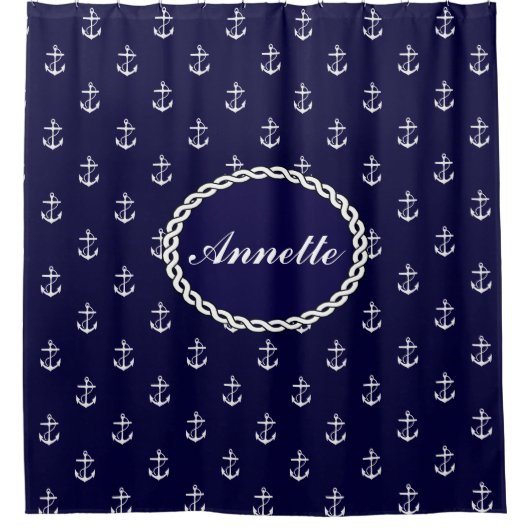 Opus Posh Anchor Nautical Custom Duschvorhang (Vorderseite)