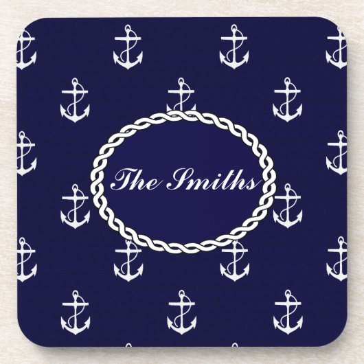 Opus Posh Anchor Nautical Custom Getränkeuntersetzer (Vorderseite)