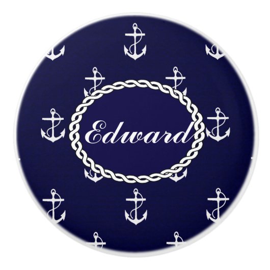 Opus Posh Anchor Nautical Custom Keramikknauf (Vorderseite)