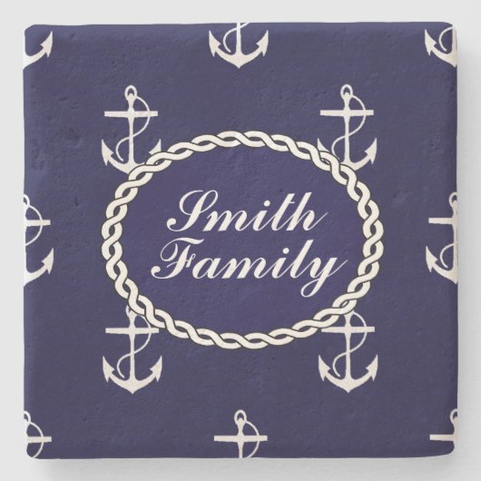 Opus Posh Anchor Nautical Custom Steinuntersetzer (Vorderseite)