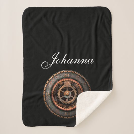 Opus Posh Steampunk Gears Sherpadecke (Vorderseite)