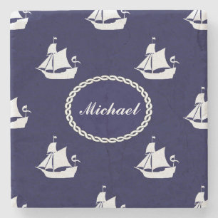 Opus Posh Tall Ships Nautical Design Steinuntersetzer