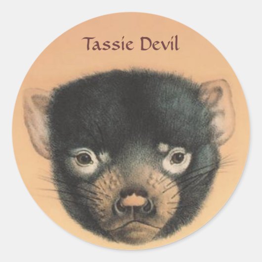 OPUS Tassie Devil Runder Aufkleber (Vorderseite)