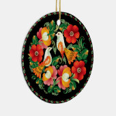 OPUS ungarische Blume und Vogel Keramik Ornament (Rechts)