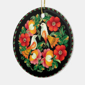 OPUS ungarische Blume und Vogel Keramik Ornament (Links)