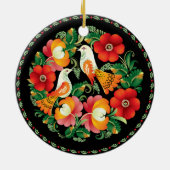 OPUS ungarische Blume und Vogel Keramik Ornament (Hinten)