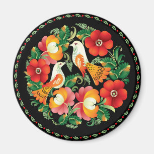 OPUS ungarische Blume und Vogel Magnet