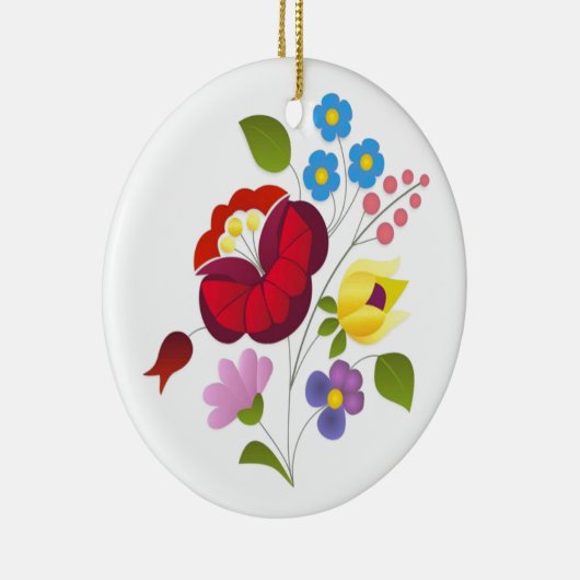 OPUS ungarische Blumen-Stickerei Keramik Ornament (Rechts)