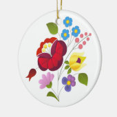 OPUS ungarische Blumen-Stickerei Keramik Ornament (Links)