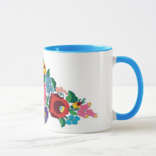 OPUS ungarische Blumen-Stickerei Tasse